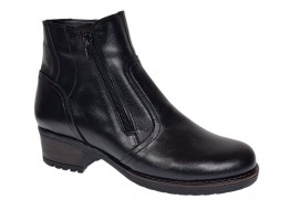 Ghete dama din piele naturala negre imblanite G2NFER